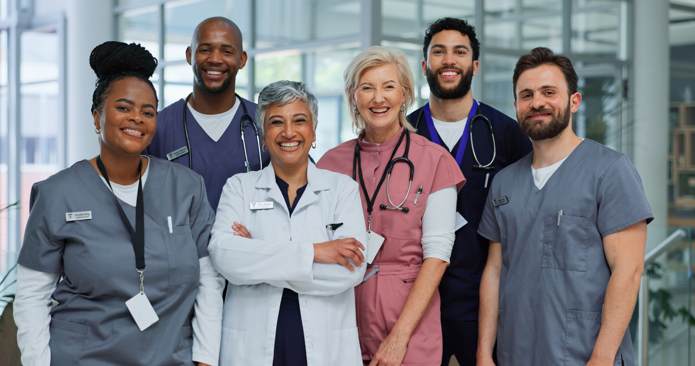 group of smiling healthcare people